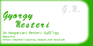 gyorgy mesteri business card